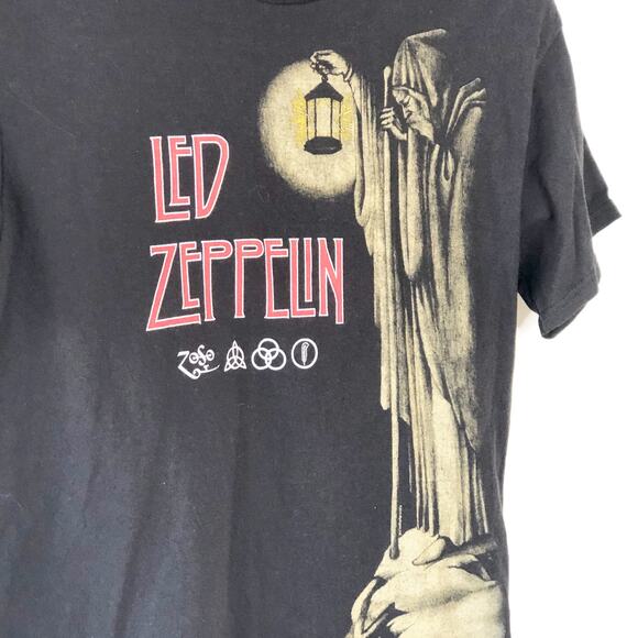 Led Zeppelin Graphic Tee Medium Classic Rock Stairway to Heaven Black - Picture 2 of 4